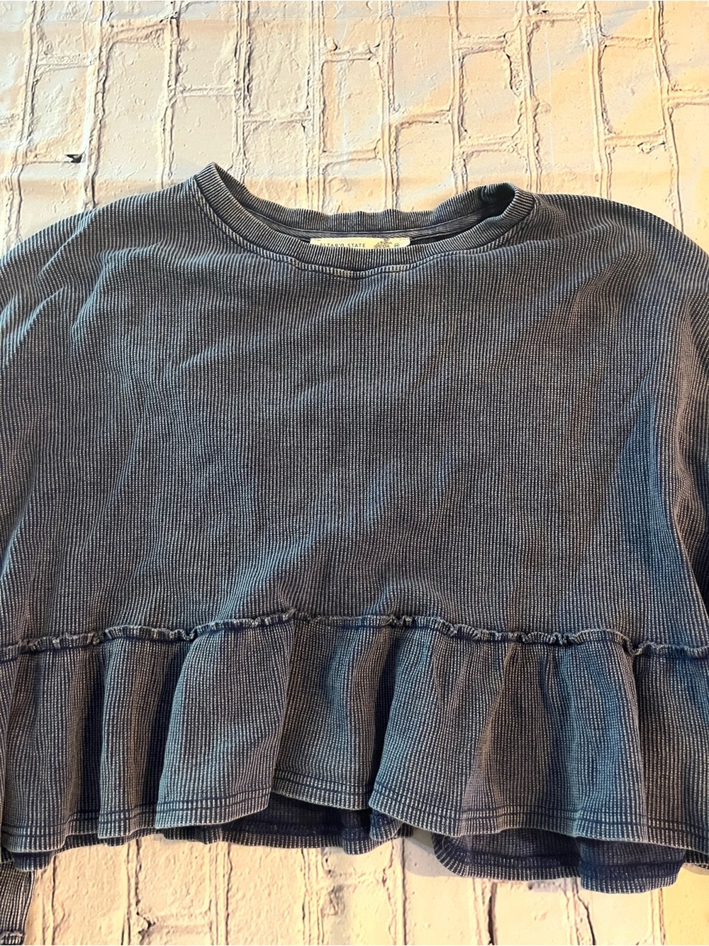Altar’d State Ruffle Crop Top Sweatshirt - Picture 3 of 5